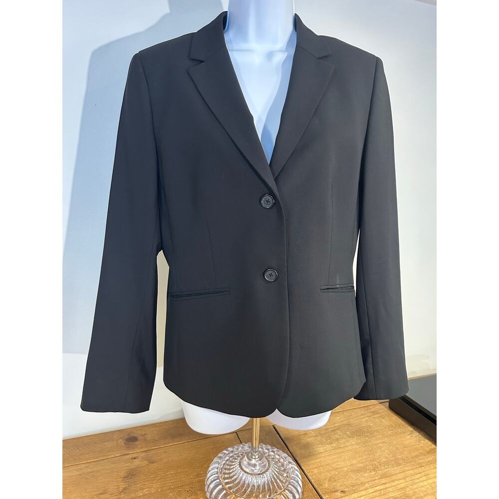 Brooks Brothers 12P Italian Wool two-button closure Black Womens Blazer Career